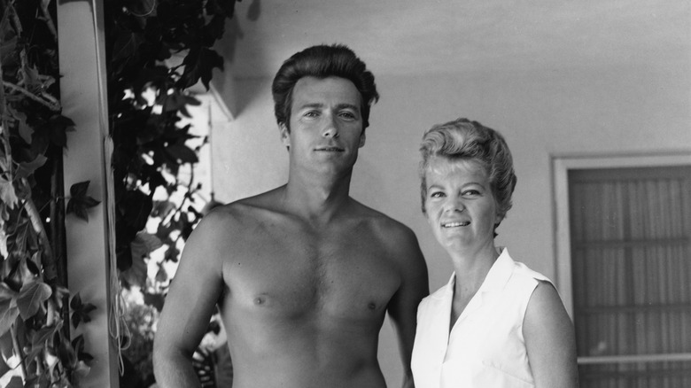 Clint Eastwood and Maggie Johnson pose