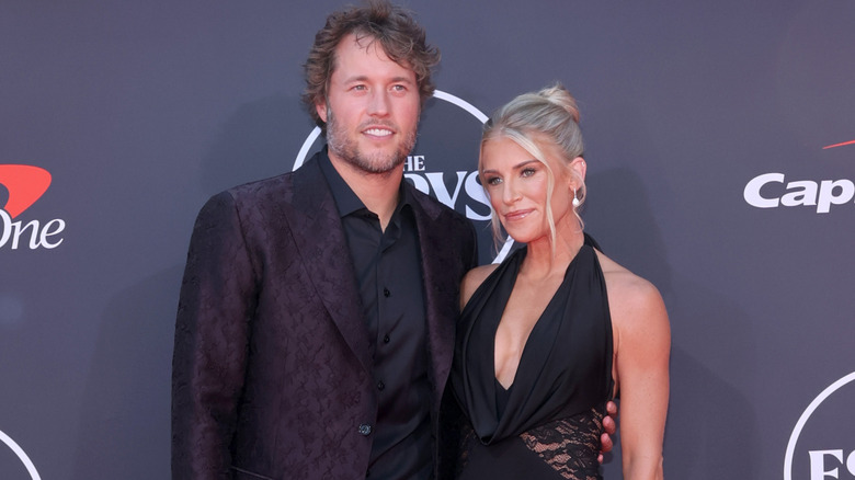 Kelly and Matthew Stafford smiling