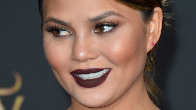 A close-up of Chrissy Teigen