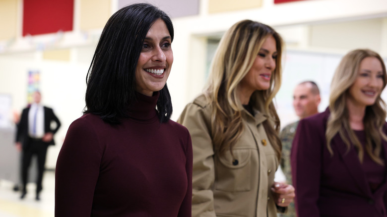 Usha Vance and Melania Trump walk together