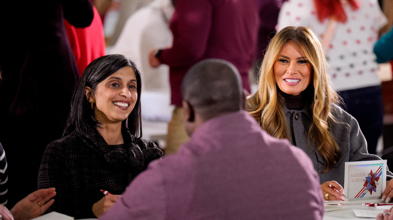 Usha Vance and Melania Trump attend a holiday event
