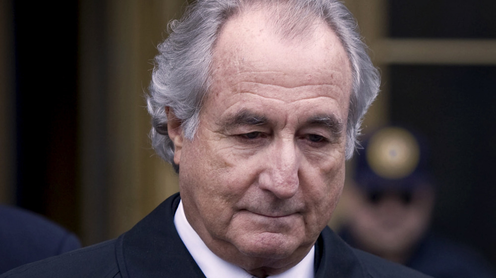 Bernie Madoff walking out of court