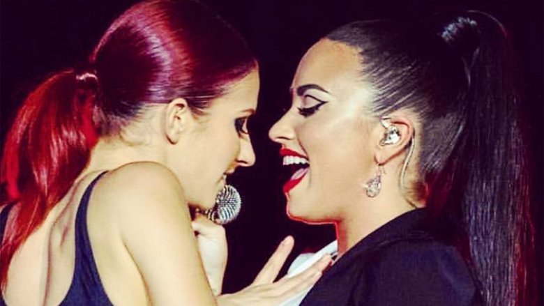 Dani Vitale and Demi Lovato at Rock in Rio