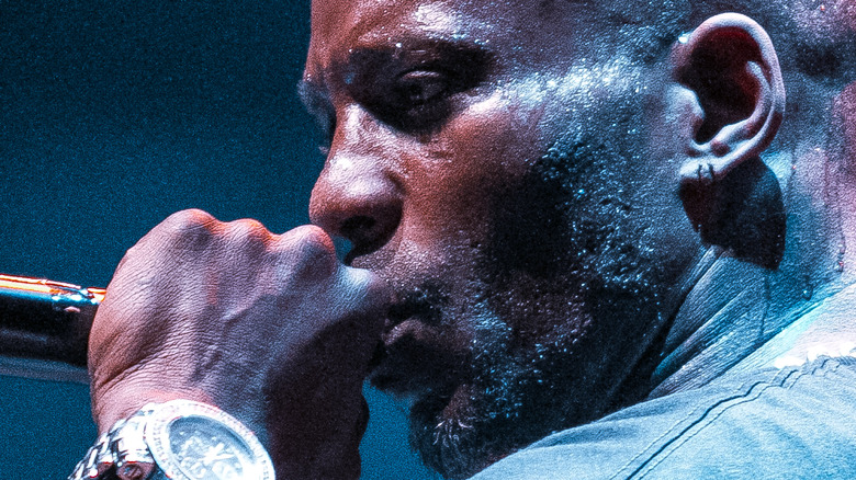 DMX performs on stage