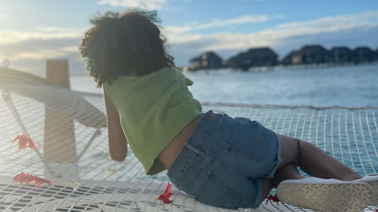 Nahla looking out onto the water.