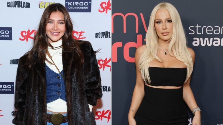 Split image of Mads Lewis and Tana Mongeau