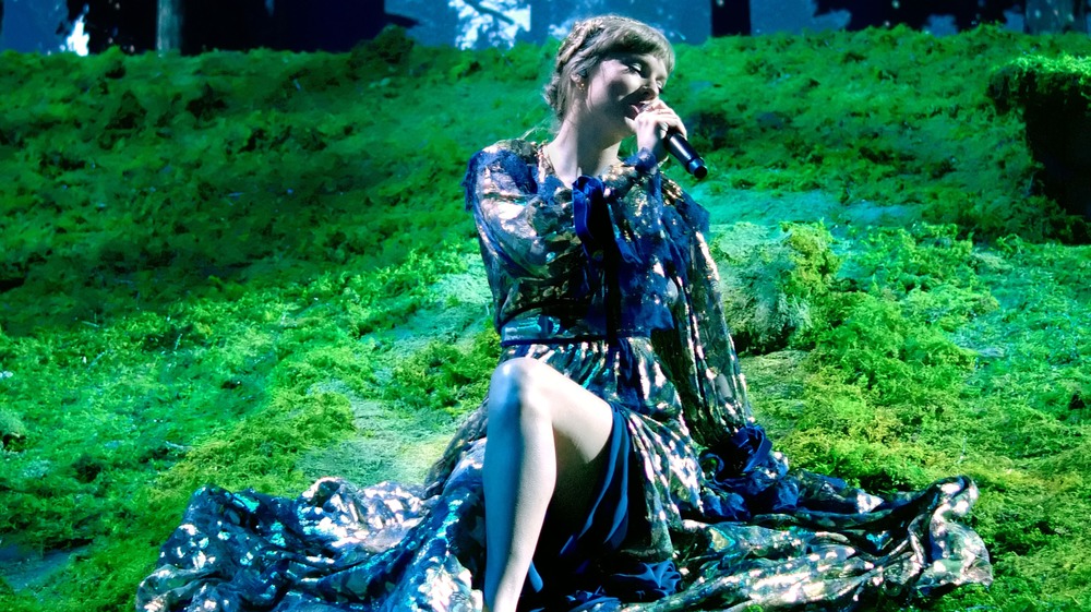 Taylor Swift performing at the 2021 Grammy Awards