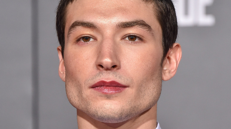 Ezra Miller at the "Justice League" world premiere in 2017