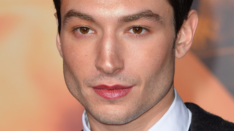 Ezra Miller at "Justice League" premiere in 2017