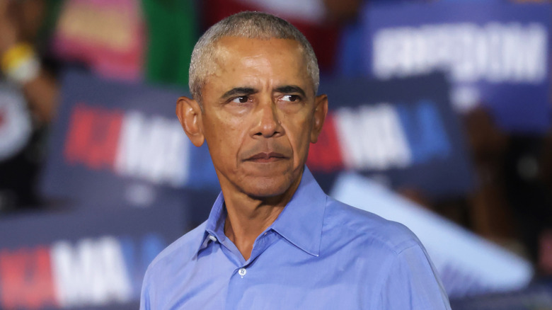 Barack Obama looking to the side