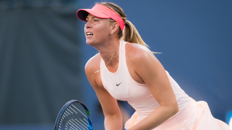 Maria Sharapova playing tennis