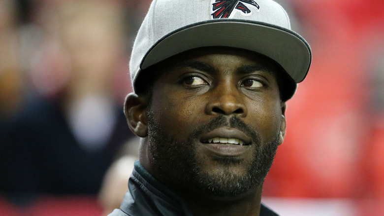 Michael Vick looking away