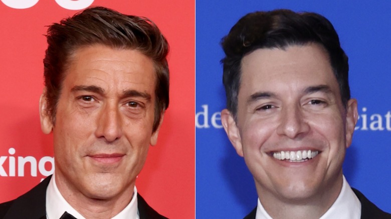 Side by side of David Muir and Tom Llamas smiling