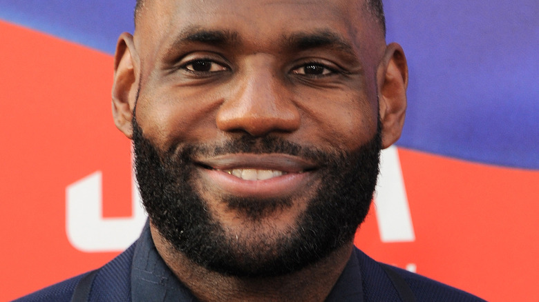 LeBron James smiles at the premiere of "Space Jam"