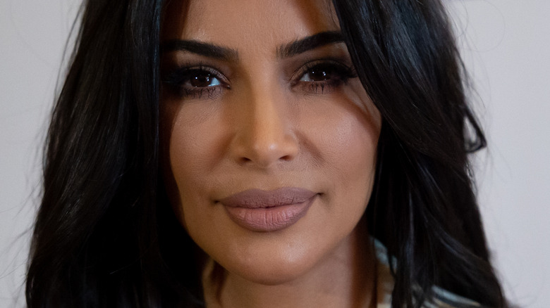 Kim Kardashian smiling