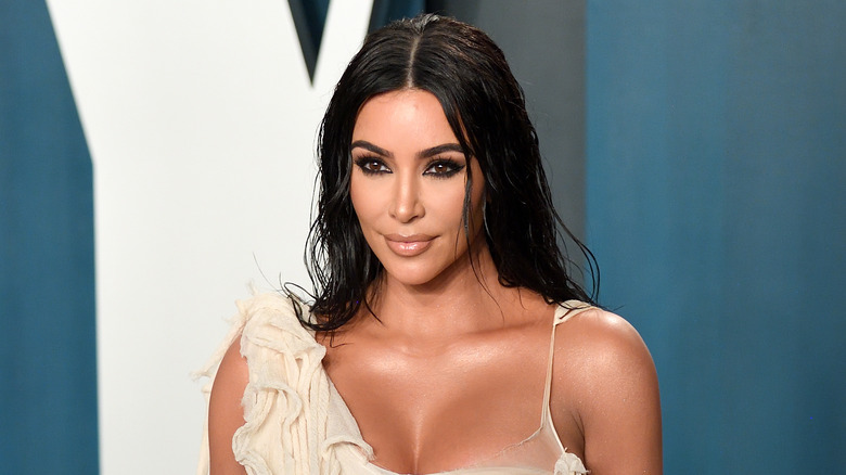 Kim Kardashian smiling
