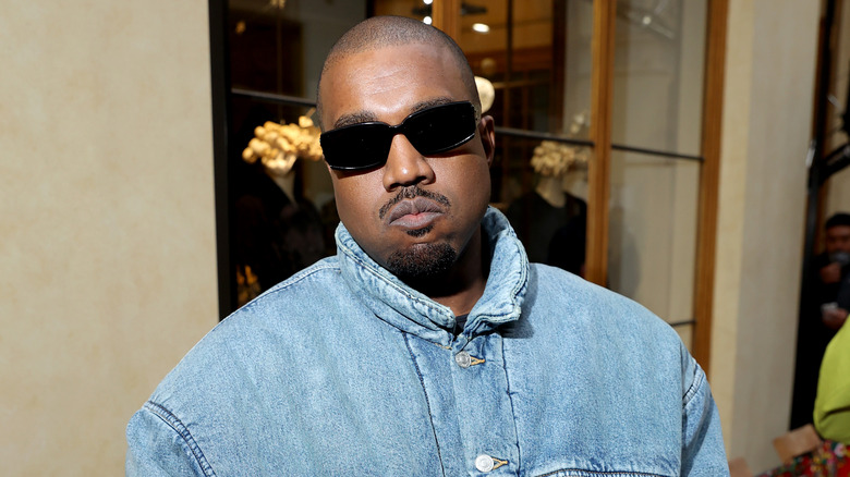 Kanye West looking stern