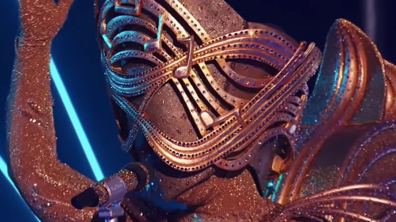 Amber Riley on The Masked Singer dressed in her costume 