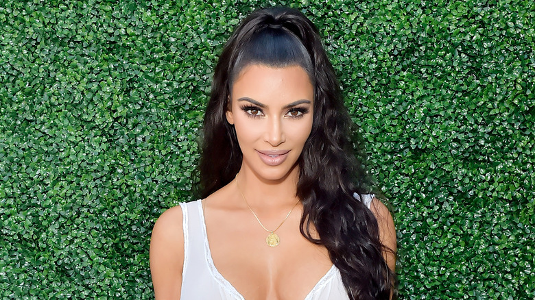 Kim Kardashian smiling