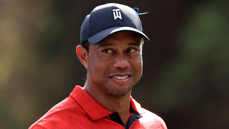 Tiger Woods smiling
