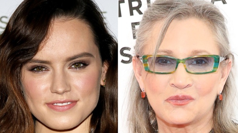 Daisy Ridley and Carrie Fisher side by side picture