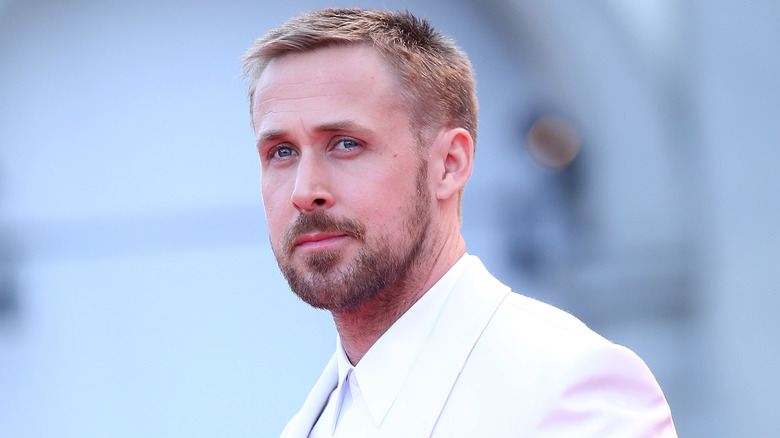 Ryan Gosling in a white suit