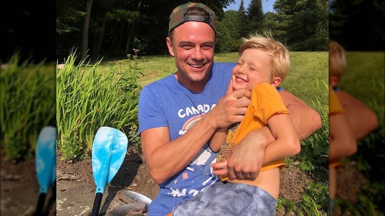 Josh Duhamel with Axl Jack