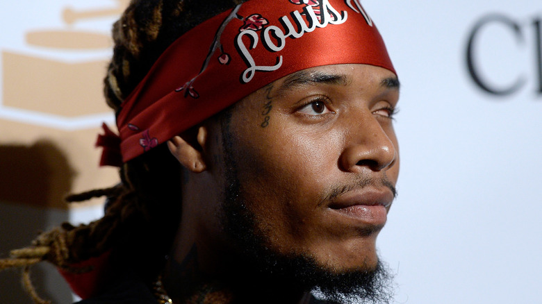 Fetty Wap wearing a red bandana