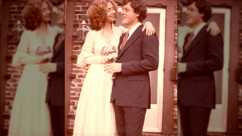 Hillary and Bill Clinton on their wedding day.