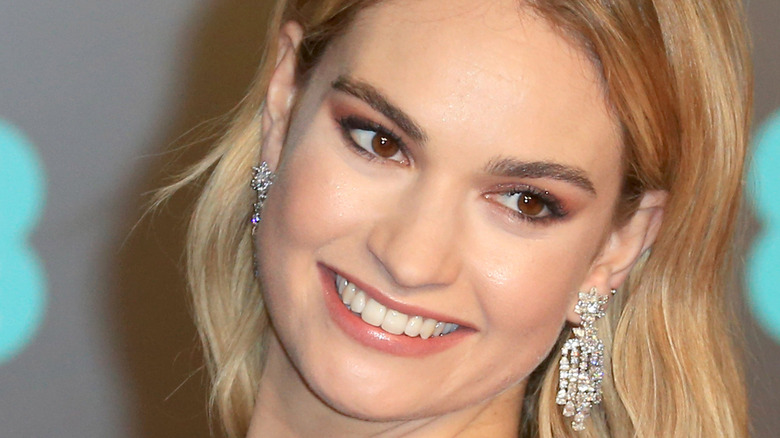 Lily James smiling