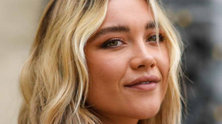 Florence Pugh photographed outside Dior
