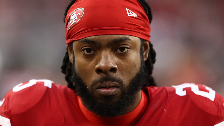 Richard Sherman looking focused during a game