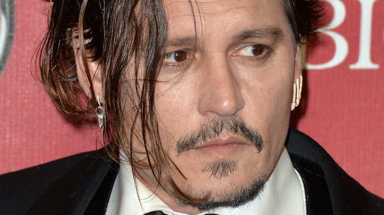 Johnny Depp with serious expression