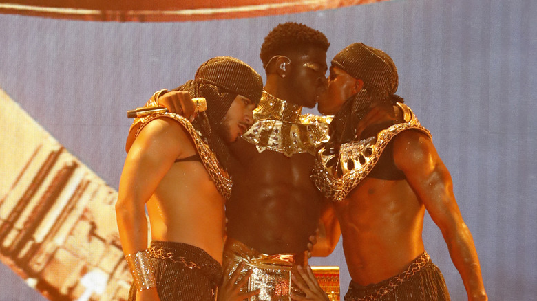 Lil Nas X performs onstage at the BET Awards 2021 