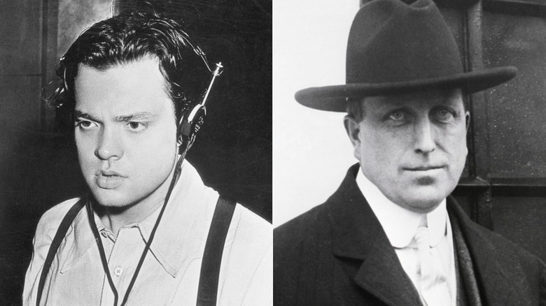 Orson Welles and William Randolph Hearst in a split image