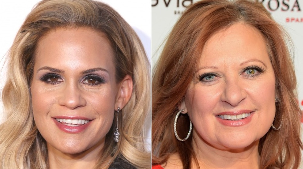 Jackie Goldschneider smiling, Caroline Manzo smiling