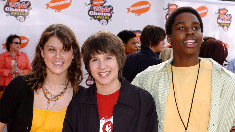 Devon Werkheiser, Lindsey Shaw, and Daniel Curtis Lee smiling