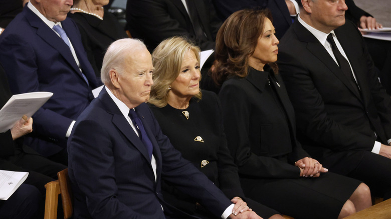 U.S. President Joe Biden, first lady Jill Biden, U.S. Vice President Kamala Harris and second gentleman Doug Emhoff attending the state funeral for former U.S. President Jimmy Carter at Washington National Cathedral