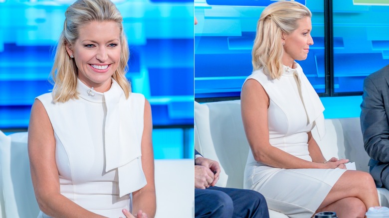 Ainsley Earhardt in a white dress