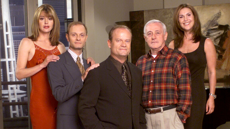 The cast of Frasier on set.