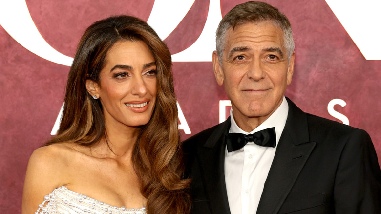 Amal Clooney and George Clooney at the Tonys