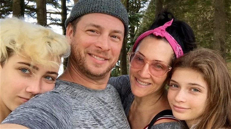 Michelle Visage, her husband, and her two daughters