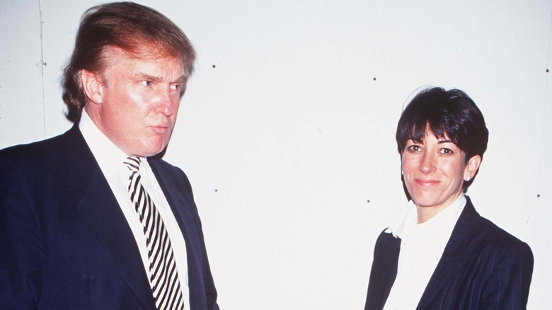 Ghislaine Maxwell and Donald Trump posing 