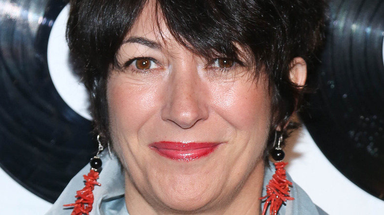 Ghislaine Maxwell posing for cameras 