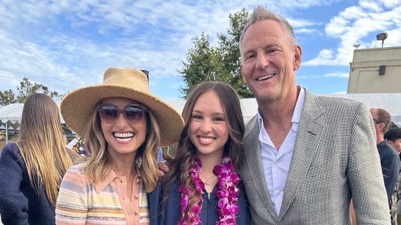 Giada De Laurentiis and Todd Thompson pose with Jade at her graduation in 2026.
