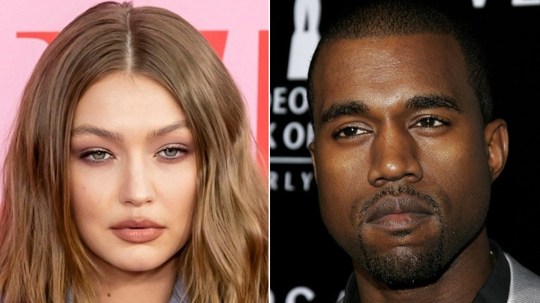 Gigi Hadid and Kanye West posing