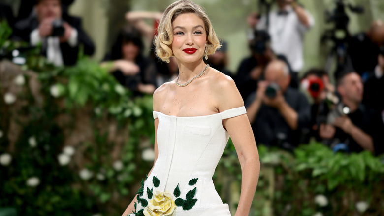 Gigi Hadid smiling for photographers