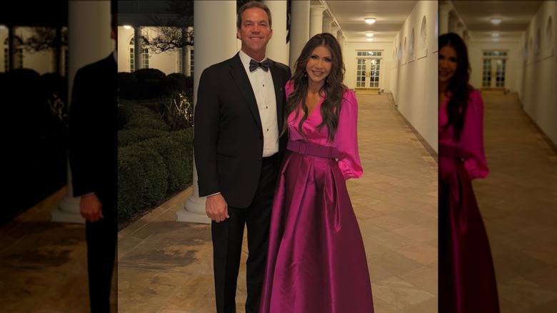 Bryon and Kristi Noem posing for a photo at the White House