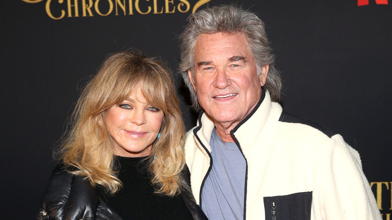 Goldie Hawn and Kurt Russell pose together in 2020