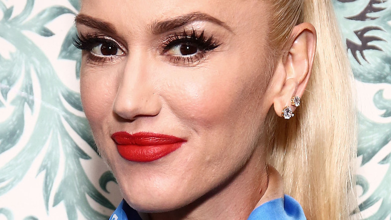 Gwen Stefani wearing red lipstick
